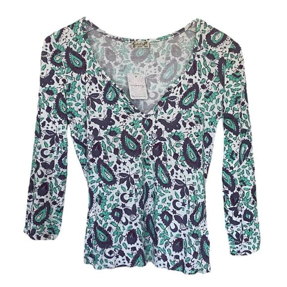 Free People Intimately Butterfly Paisley Print Top NWT Size Extra Small - Picture 1 of 5